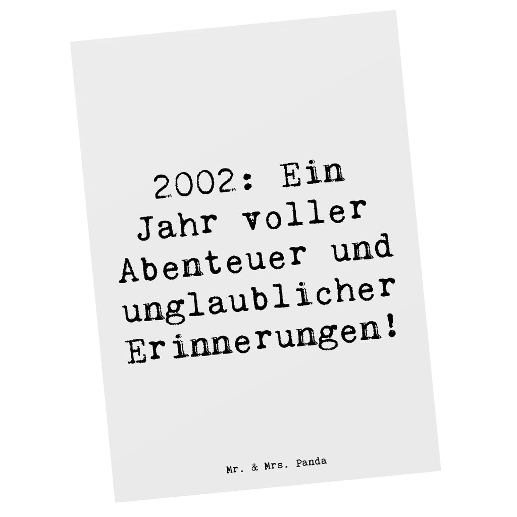 Postcard Saying 2002: Ein Jahr voller Abenteuer und unglaublicher Erinnerungen! Einladungskarten Geburtstag, Karte, Postkarte, Geschenkkarte, Ansichtskarten, Einladungskarte, Einladung, Dankeskarte, Einladung Geburtstag, Ansichtskarte, Geburtstagskarte, Grußkarte, Geburtstag, Geburtstagsgeschenk, Geschenk