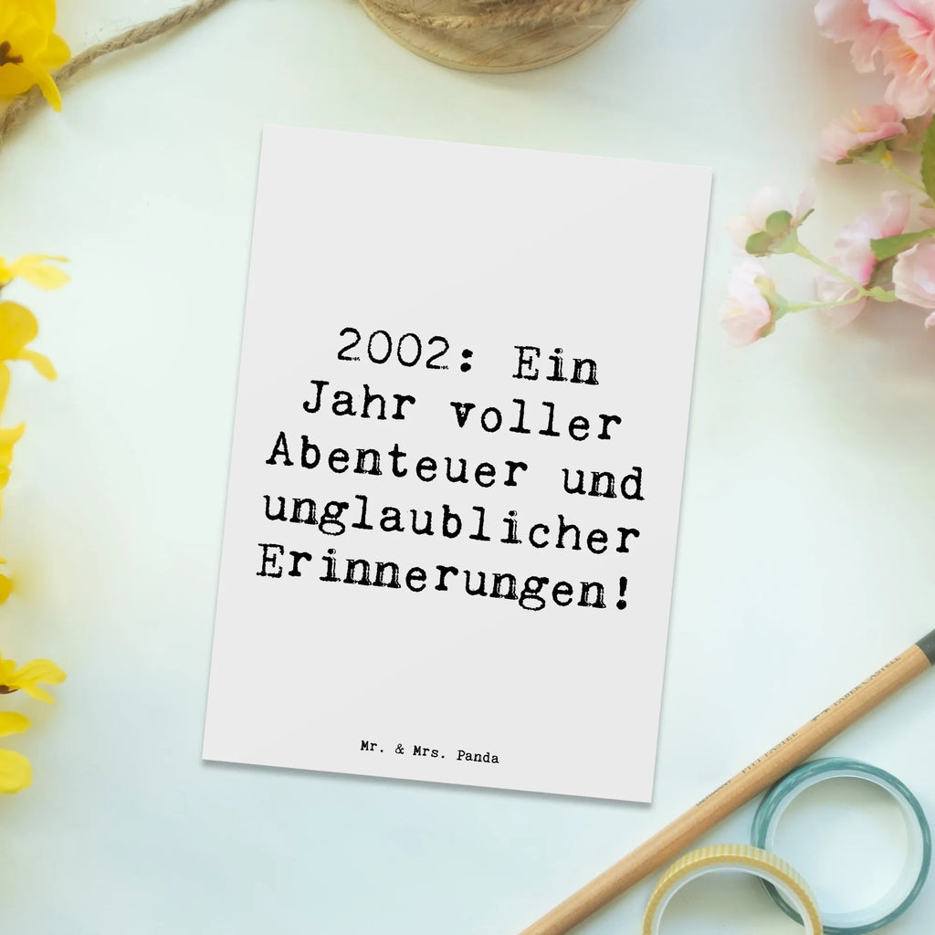 Postcard Saying 2002: Ein Jahr voller Abenteuer und unglaublicher Erinnerungen! Einladungskarten Geburtstag, Karte, Postkarte, Geschenkkarte, Ansichtskarten, Einladungskarte, Einladung, Dankeskarte, Einladung Geburtstag, Ansichtskarte, Geburtstagskarte, Grußkarte, Geburtstag, Geburtstagsgeschenk, Geschenk