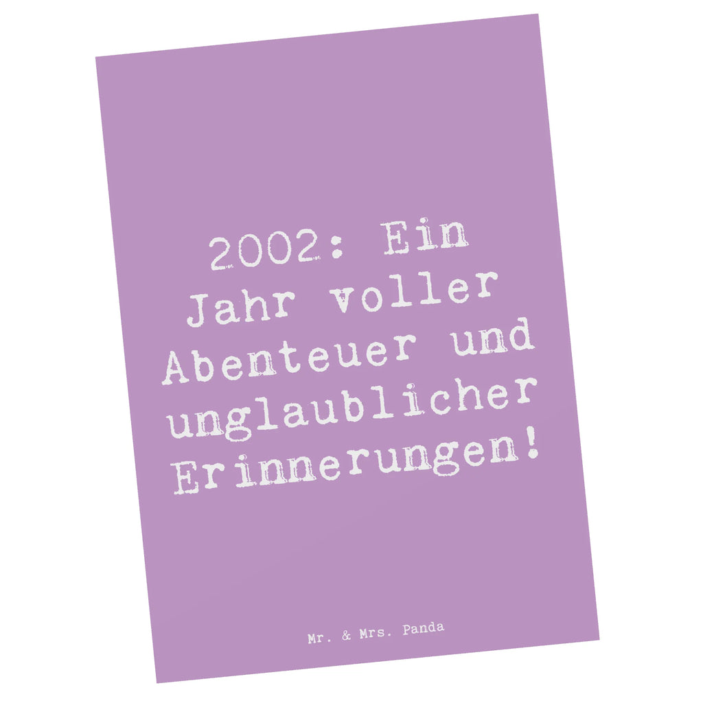 Postcard Saying 2002: Ein Jahr voller Abenteuer und unglaublicher Erinnerungen! Einladungskarten Geburtstag, Karte, Postkarte, Geschenkkarte, Ansichtskarten, Einladungskarte, Einladung, Dankeskarte, Einladung Geburtstag, Ansichtskarte, Geburtstagskarte, Grußkarte, Geburtstag, Geburtstagsgeschenk, Geschenk