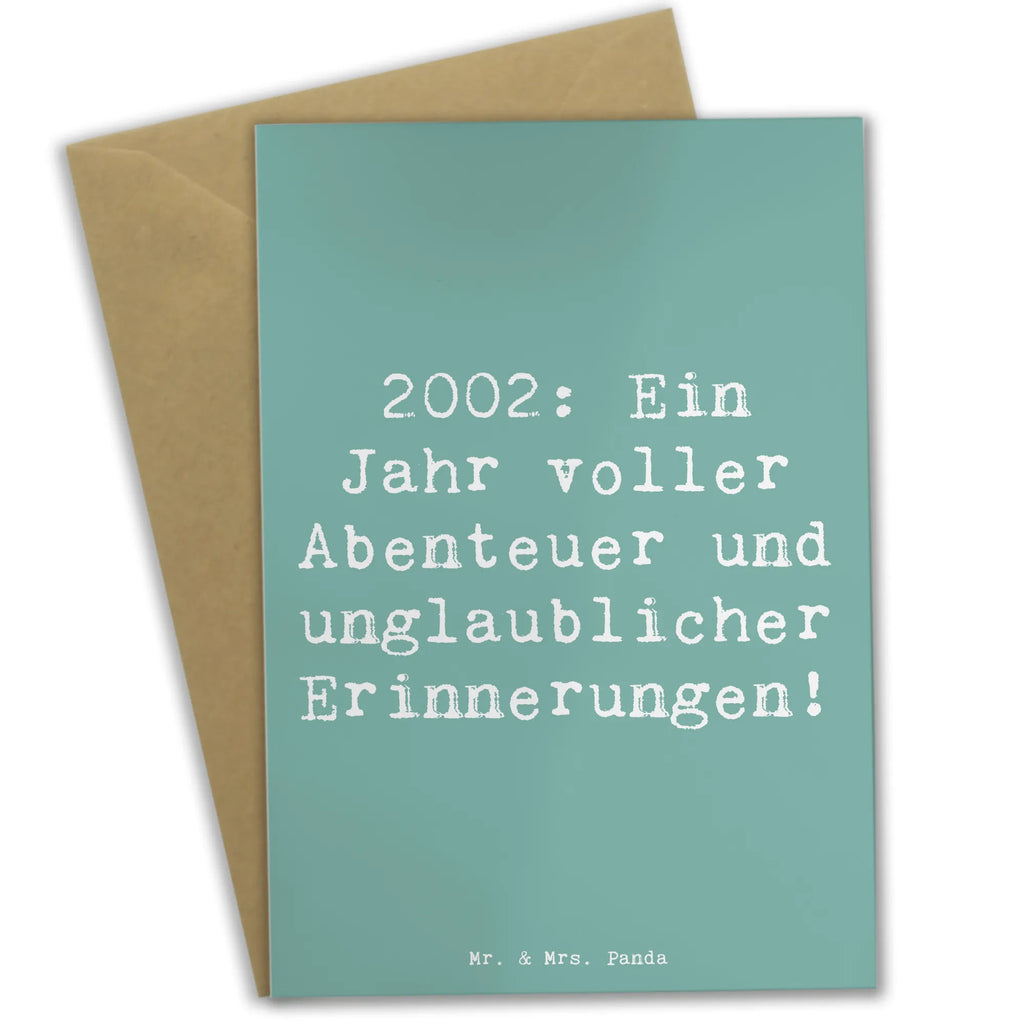 Greetings card Saying 2002: Ein Jahr voller Abenteuer und unglaublicher Erinnerungen! Hochzeitskarte, Karte, Glückwunschkarte, Grußkarte, Einladungskarte, Geburtstagskarte, Klappkarte, Ansichtskarten, Geburtstag, Geburtstagsgeschenk, Geschenk