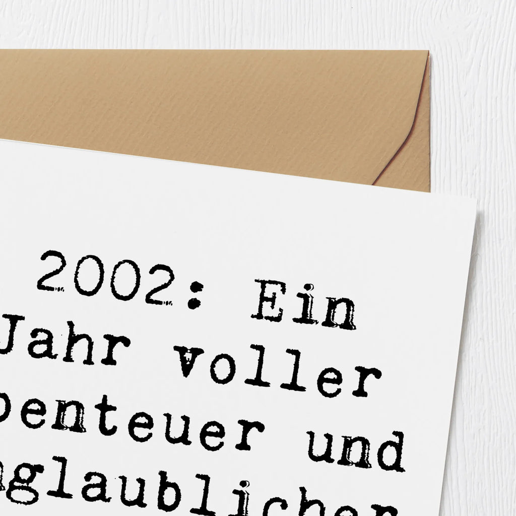 Deluxe Card Saying 2002: Ein Jahr voller Abenteuer und unglaublicher Erinnerungen! Karte, Grußkarte, Klappkarte, Einladungskarte, Glückwunschkarte, Hochzeitskarte, Geburtstagskarte, Hochwertige Grußkarte, Hochwertige Klappkarte, Geburtstag, Geburtstagsgeschenk, Geschenk