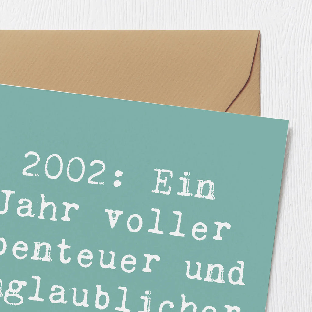 Deluxe Card Saying 2002: Ein Jahr voller Abenteuer und unglaublicher Erinnerungen! Karte, Grußkarte, Klappkarte, Einladungskarte, Glückwunschkarte, Hochzeitskarte, Geburtstagskarte, Hochwertige Grußkarte, Hochwertige Klappkarte, Geburtstag, Geburtstagsgeschenk, Geschenk