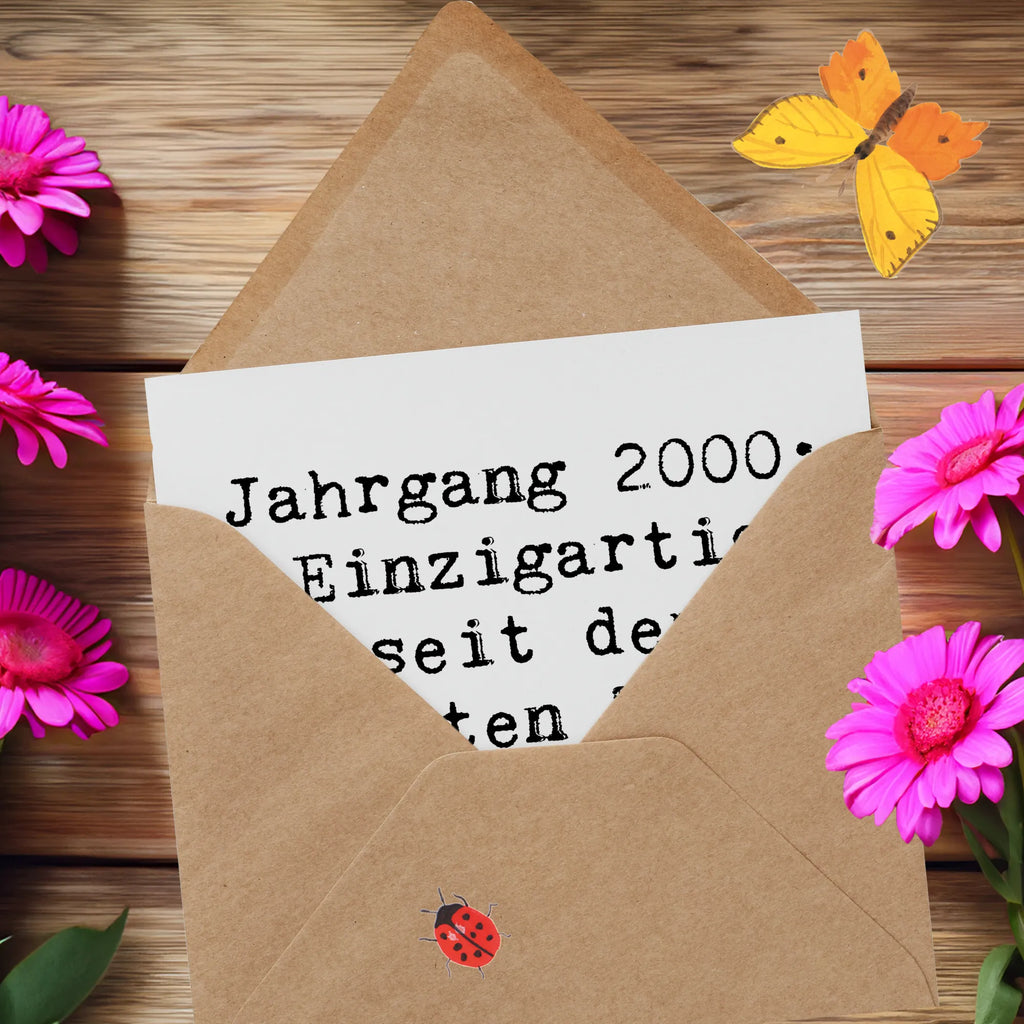 Deluxe Karte Spruch 2000 Geburtstag Karte, Grußkarte, Klappkarte, Einladungskarte, Glückwunschkarte, Hochzeitskarte, Geburtstagskarte, Hochwertige Grußkarte, Hochwertige Klappkarte, Geburtstag, Geburtstagsgeschenk, Geschenk