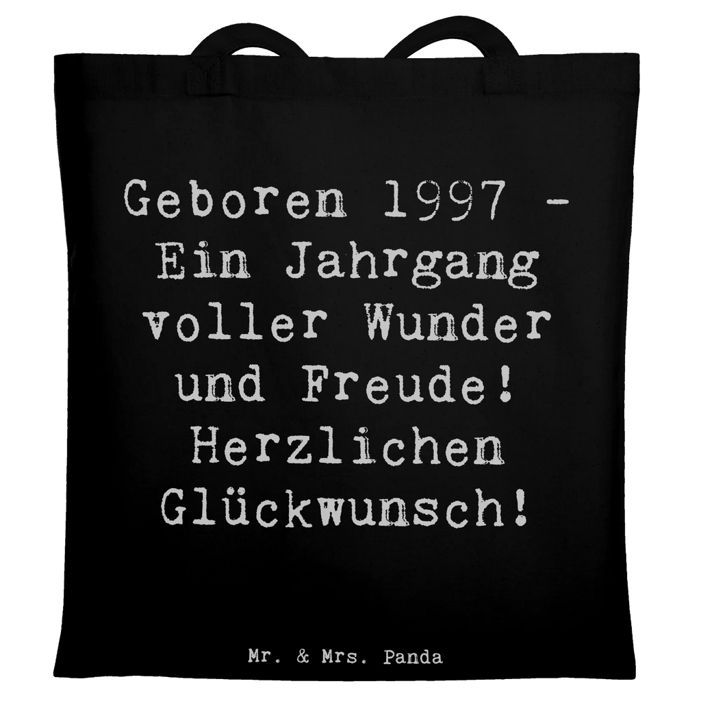 Tote bag Saying Geboren 1997 - Ein Jahrgang voller Wunder und Freude! Herzlichen Glückwunsch! Beuteltasche, Beutel, Einkaufstasche, Jutebeutel, Stoffbeutel, Tasche, Shopper, Umhängetasche, Strandtasche, Schultertasche, Stofftasche, Tragetasche, Badetasche, Jutetasche, Einkaufstüte, Laptoptasche, Geburtstag, Geburtstagsgeschenk, Geschenk