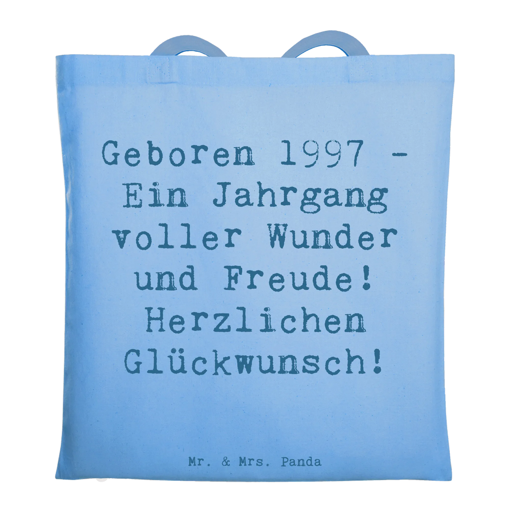Tote bag Saying Geboren 1997 - Ein Jahrgang voller Wunder und Freude! Herzlichen Glückwunsch! Beuteltasche, Beutel, Einkaufstasche, Jutebeutel, Stoffbeutel, Tasche, Shopper, Umhängetasche, Strandtasche, Schultertasche, Stofftasche, Tragetasche, Badetasche, Jutetasche, Einkaufstüte, Laptoptasche, Geburtstag, Geburtstagsgeschenk, Geschenk