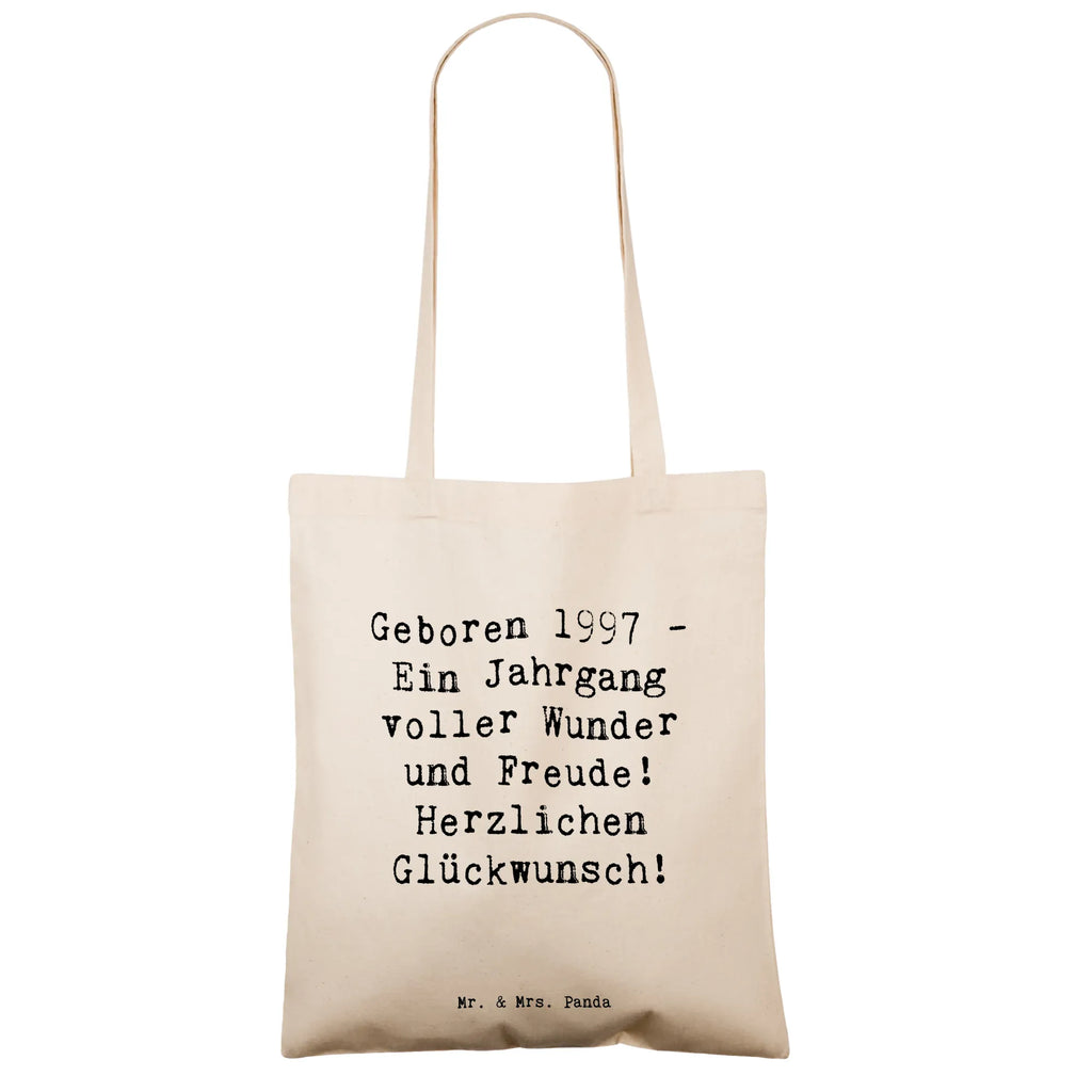 Tote bag Saying Geboren 1997 - Ein Jahrgang voller Wunder und Freude! Herzlichen Glückwunsch! Beuteltasche, Beutel, Einkaufstasche, Jutebeutel, Stoffbeutel, Tasche, Shopper, Umhängetasche, Strandtasche, Schultertasche, Stofftasche, Tragetasche, Badetasche, Jutetasche, Einkaufstüte, Laptoptasche, Geburtstag, Geburtstagsgeschenk, Geschenk