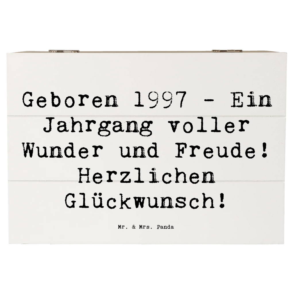 Wooden chest Saying Geboren 1997 - Ein Jahrgang voller Wunder und Freude! Herzlichen Glückwunsch! Holzkiste, Erinnerungsbox, Geschenkbox, Dekokiste, Schatulle, Truhe, XXL, Aufbewahrungsbox, Geschenkdose, Erinnerungskiste, Schatzkiste, Kiste, Geburtstag, Geburtstagsgeschenk, Geschenk