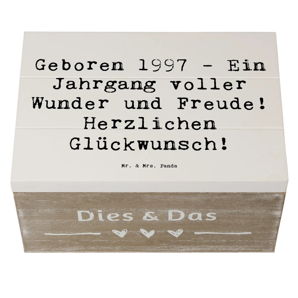 Wooden chest Saying Geboren 1997 - Ein Jahrgang voller Wunder und Freude! Herzlichen Glückwunsch! Holzkiste, Erinnerungsbox, Geschenkbox, Dekokiste, Schatulle, Truhe, XXL, Aufbewahrungsbox, Geschenkdose, Erinnerungskiste, Schatzkiste, Kiste, Geburtstag, Geburtstagsgeschenk, Geschenk