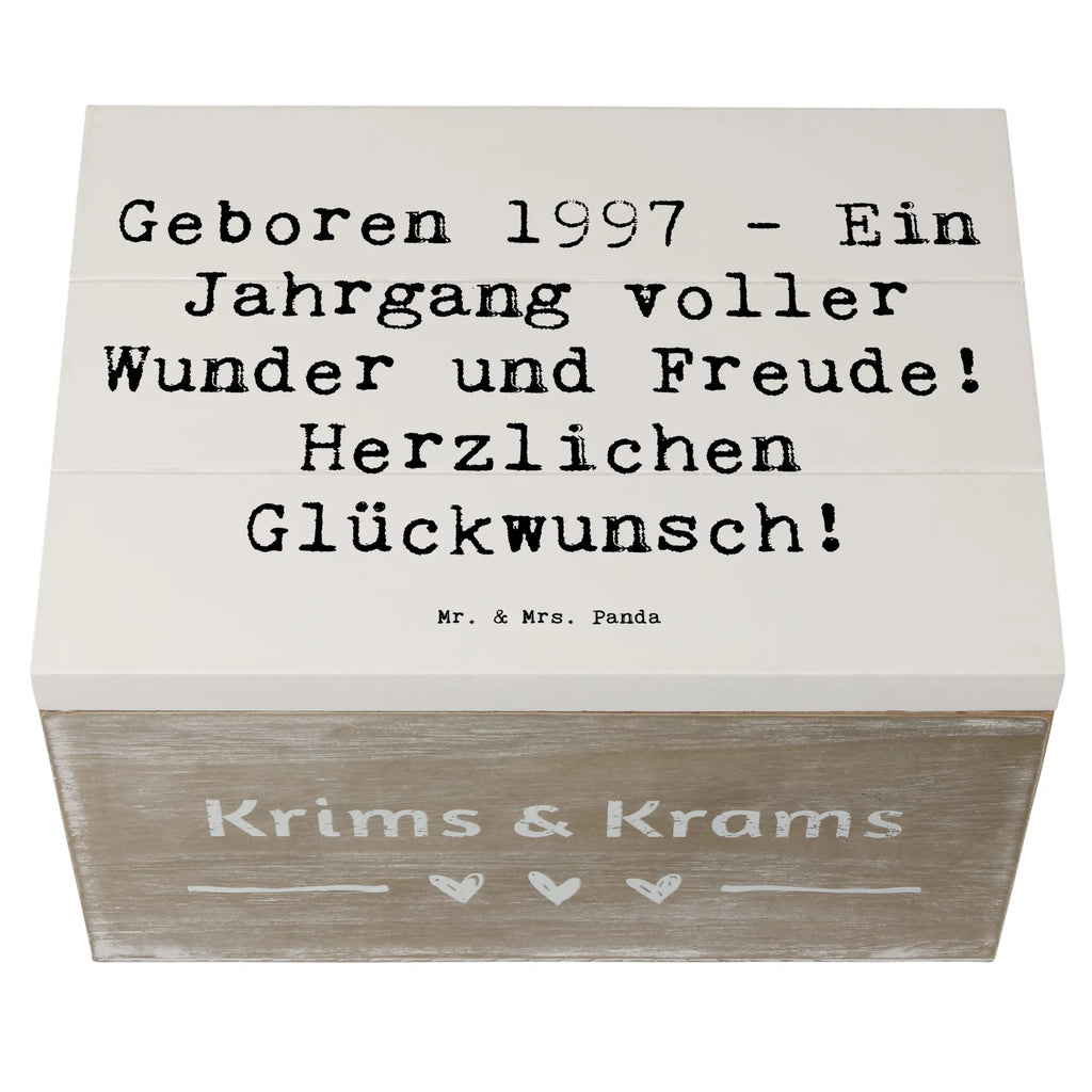 Wooden chest Saying Geboren 1997 - Ein Jahrgang voller Wunder und Freude! Herzlichen Glückwunsch! Holzkiste, Erinnerungsbox, Geschenkbox, Dekokiste, Schatulle, Truhe, XXL, Aufbewahrungsbox, Geschenkdose, Erinnerungskiste, Schatzkiste, Kiste, Geburtstag, Geburtstagsgeschenk, Geschenk