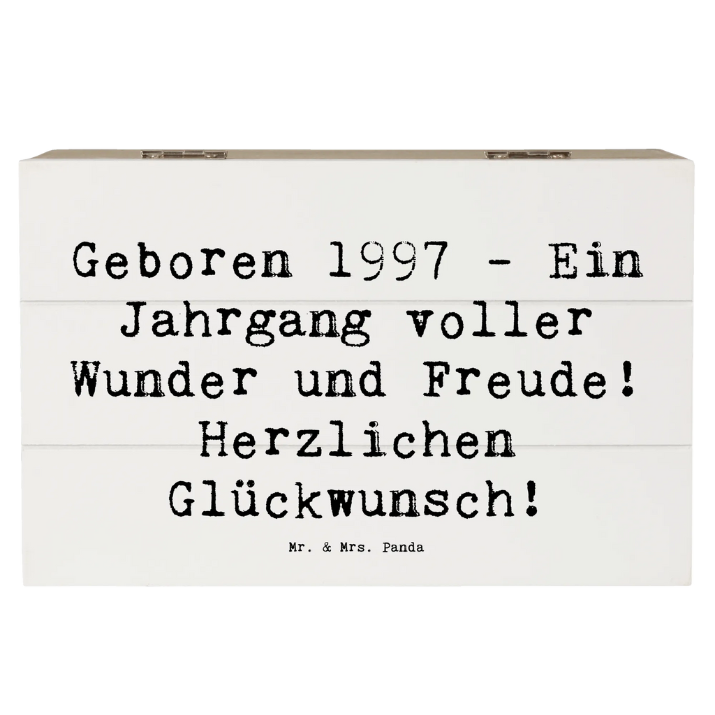 Wooden chest Saying Geboren 1997 - Ein Jahrgang voller Wunder und Freude! Herzlichen Glückwunsch! Holzkiste, Erinnerungsbox, Geschenkbox, Dekokiste, Schatulle, Truhe, XXL, Aufbewahrungsbox, Geschenkdose, Erinnerungskiste, Schatzkiste, Kiste, Geburtstag, Geburtstagsgeschenk, Geschenk