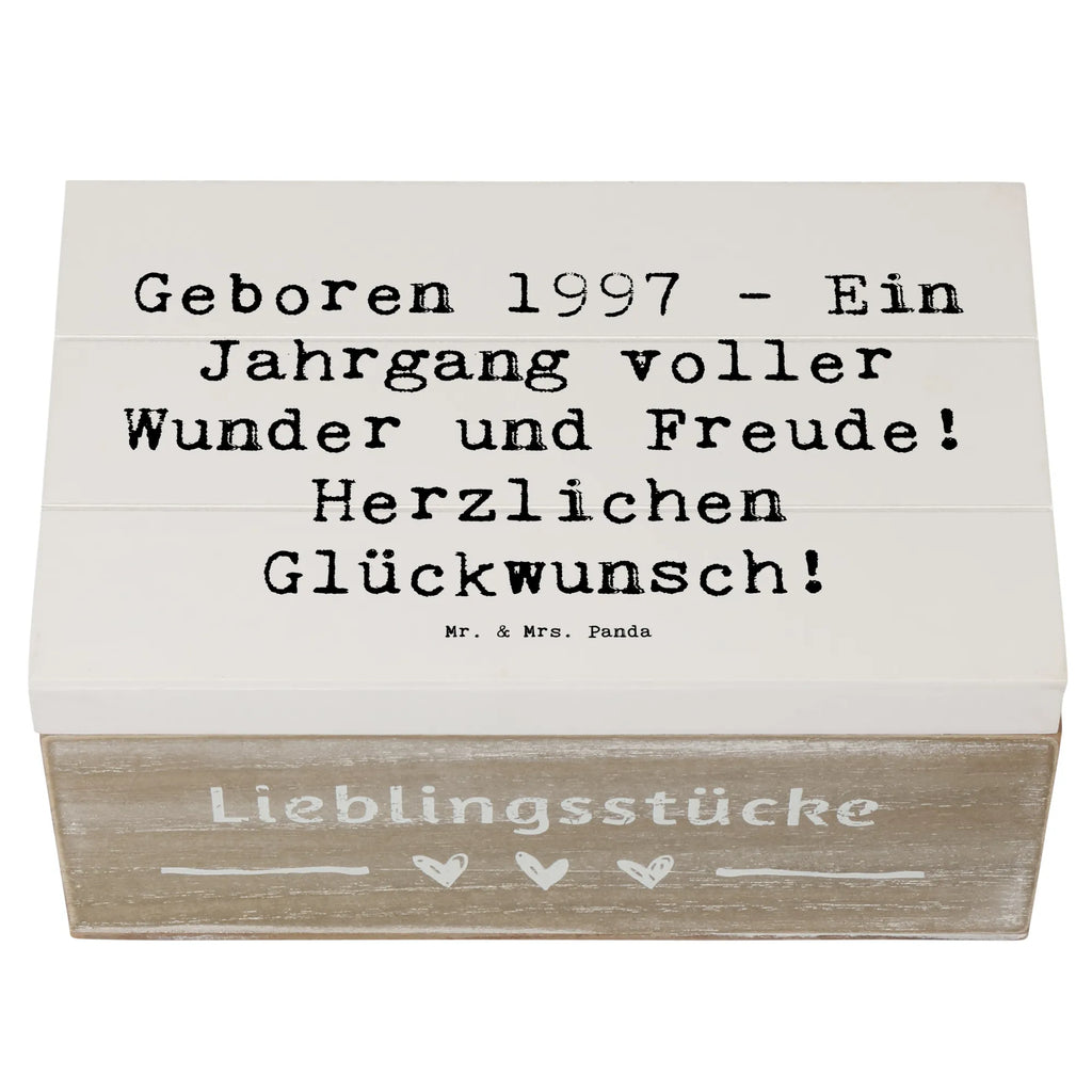 Wooden chest Saying Geboren 1997 - Ein Jahrgang voller Wunder und Freude! Herzlichen Glückwunsch! Holzkiste, Erinnerungsbox, Geschenkbox, Dekokiste, Schatulle, Truhe, XXL, Aufbewahrungsbox, Geschenkdose, Erinnerungskiste, Schatzkiste, Kiste, Geburtstag, Geburtstagsgeschenk, Geschenk