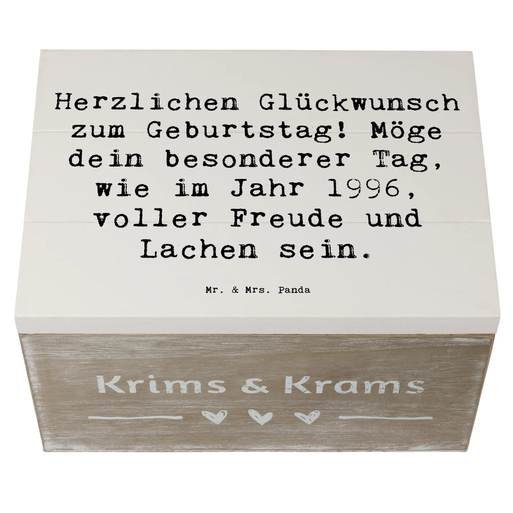 Holzkiste Spruch 1996 Geburtstag Freude Dekokiste, Geschenkbox, Truhe, Schatulle, Holzkiste, Erinnerungsbox, Erinnerungskiste, Aufbewahrungsbox, Kiste, Geschenkdose, Schatzkiste, XXL, Geburtstag, Geburtstagsgeschenk, Geschenk