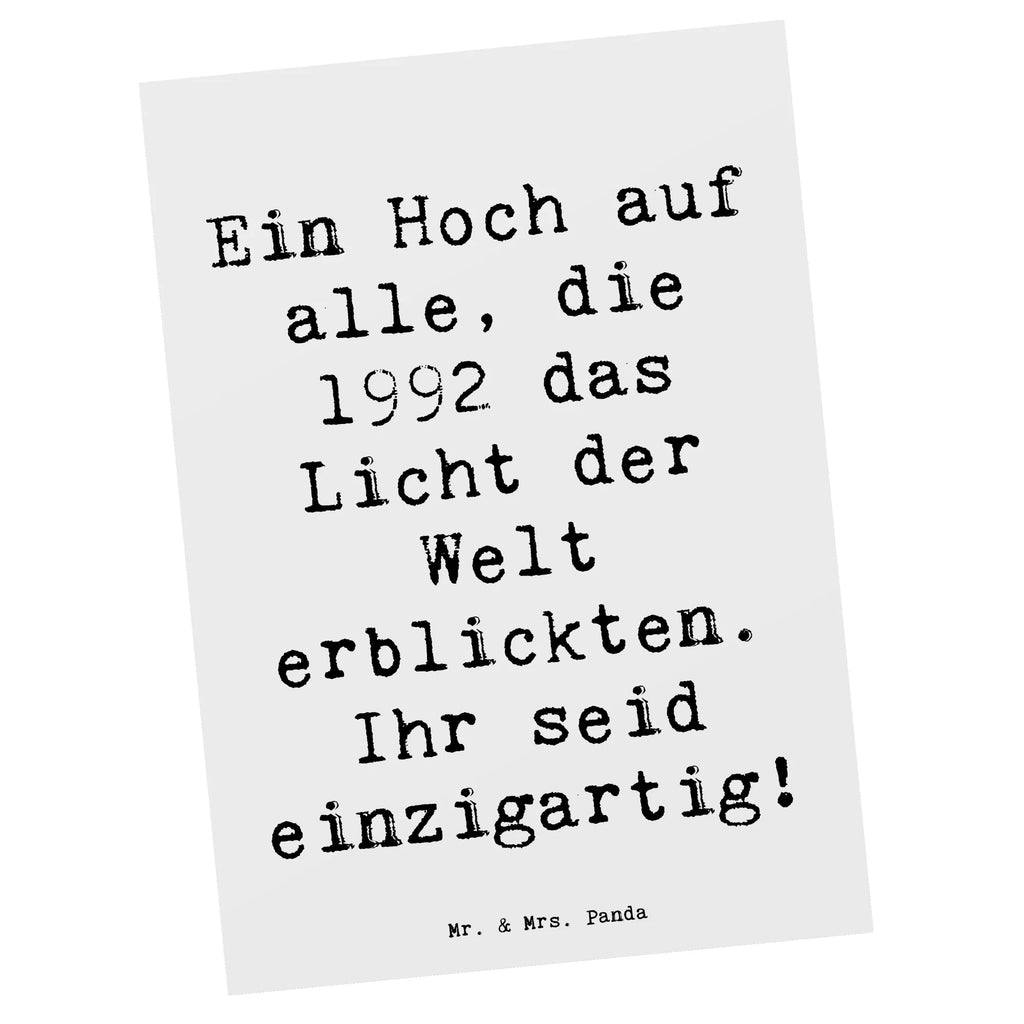 Postcard Saying Ein Hoch auf alle, die 1992 das Licht der Welt erblickten. Ihr seid einzigartig! Geschenkkarte, Grußkarte, Ansichtskarte, Postkarte, Einladung Geburtstag, Karte, Geburtstagskarte, Ansichtskarten, Einladung, Dankeskarte, Einladungskarten Geburtstag, Einladungskarte, Geburtstag, Geburtstagsgeschenk, Geschenk
