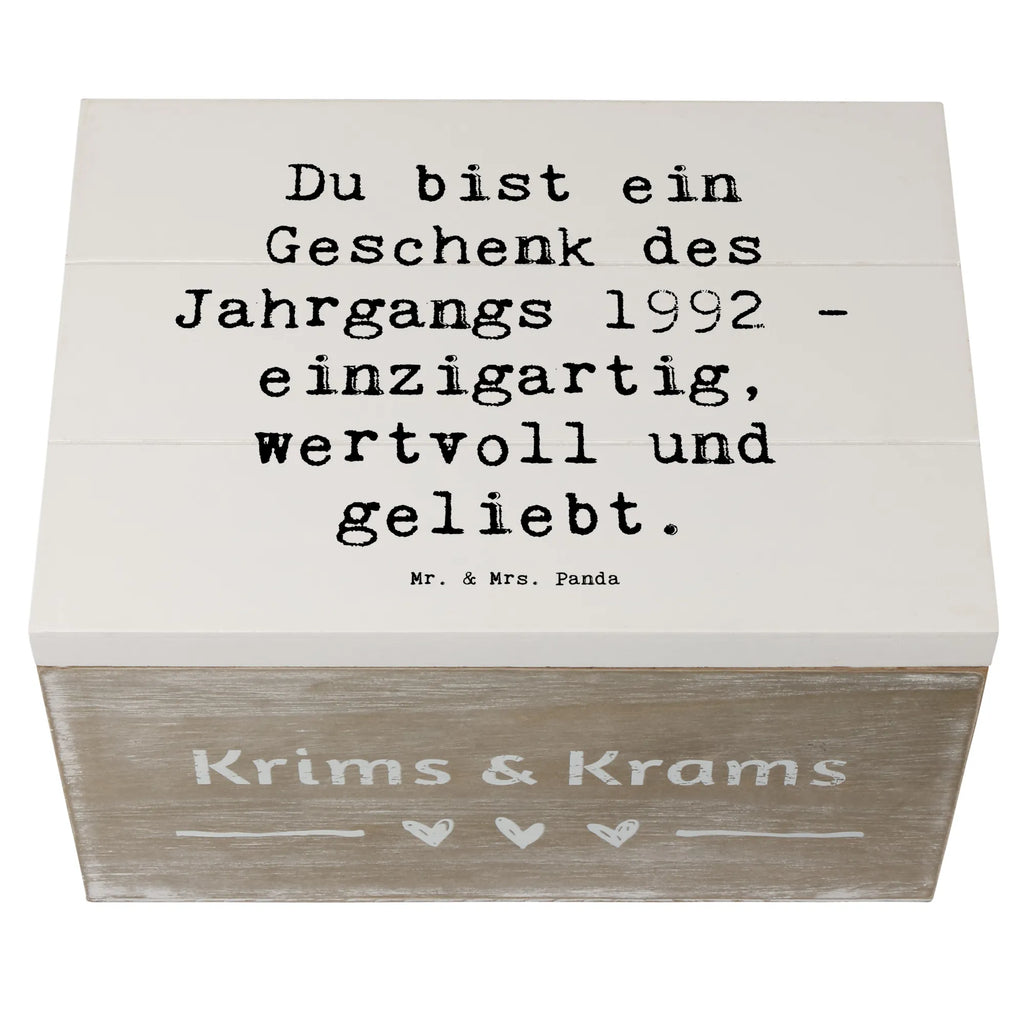 Wooden chest Saying Du bist ein Geschenk des Jahrgangs 1992 - einzigartig, wertvoll und geliebt. Geschenkdose, Aufbewahrungsbox, Schatulle, Dekokiste, Erinnerungsbox, Truhe, Schatzkiste, Kiste, Erinnerungskiste, Geschenkbox, XXL, Holzkiste, Geburtstag, Geburtstagsgeschenk, Geschenk