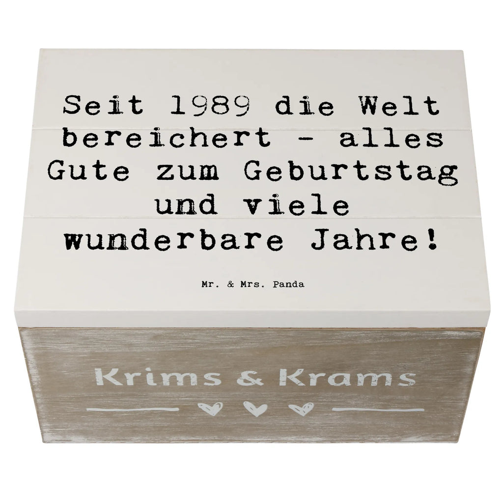 Holzkiste Spruch 1989 Geburtstag Aufbewahrungsbox, Kiste, XXL, Truhe, Dekokiste, Schatzkiste, Erinnerungskiste, Geschenkbox, Schatulle, Erinnerungsbox, Geschenkdose, Holzkiste, Geburtstag, Geburtstagsgeschenk, Geschenk