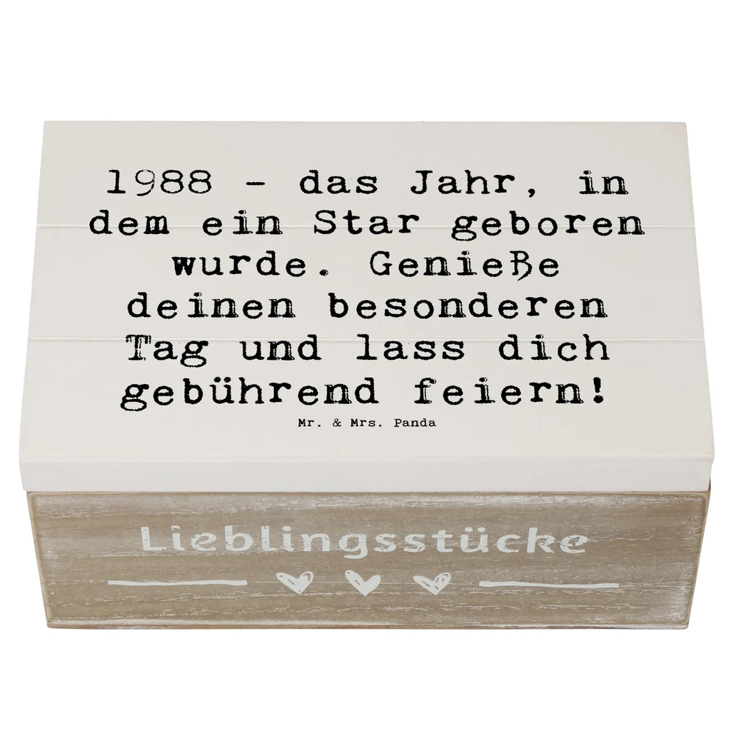 Wooden chest Saying 1988 - das Jahr, in dem ein Star geboren wurde. Genieße deinen besonderen Tag und lass dich gebührend feiern! Schatzkiste, Holzkiste, Geschenkdose, Aufbewahrungsbox, Truhe, Erinnerungskiste, Geschenkbox, Erinnerungsbox, Kiste, Schatulle, XXL, Dekokiste, Geburtstag, Geburtstagsgeschenk, Geschenk