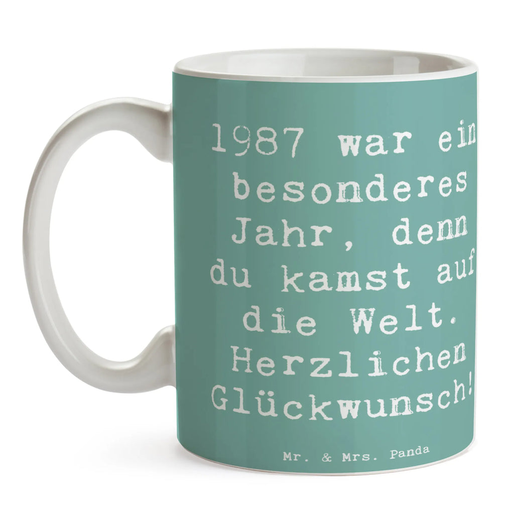Tasse Spruch 1987 Geburtstag Tasse mit Motiven, Tasse, Geschenktasse, Kaffeetasse, Porzellantasse, Bürotasse, Teetasse, Keramiktasse, Tasse mit Zitaten, Geburtstag, Geburtstagsgeschenk, Geschenk