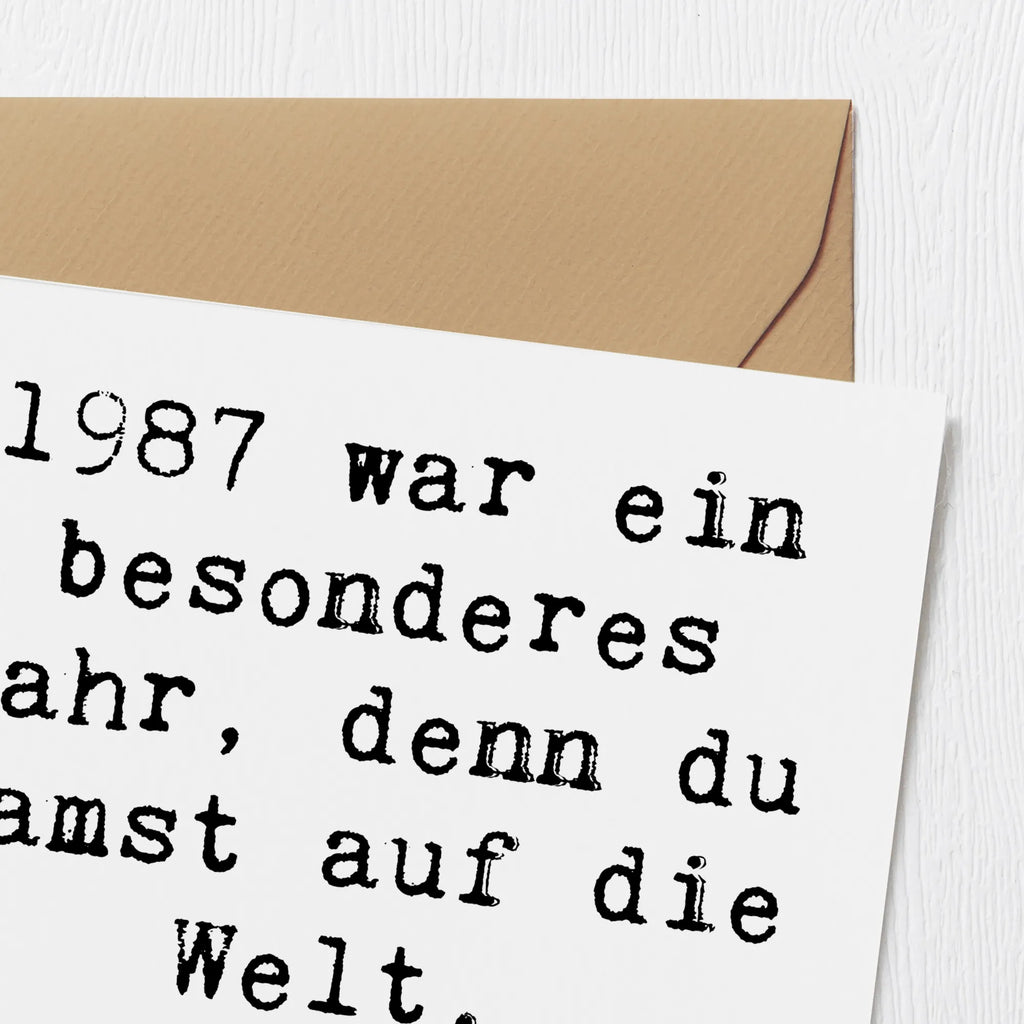 Deluxe Karte Spruch 1987 Geburtstag Karte, Grußkarte, Klappkarte, Einladungskarte, Glückwunschkarte, Hochzeitskarte, Geburtstagskarte, Hochwertige Grußkarte, Hochwertige Klappkarte, Geburtstag, Geburtstagsgeschenk, Geschenk