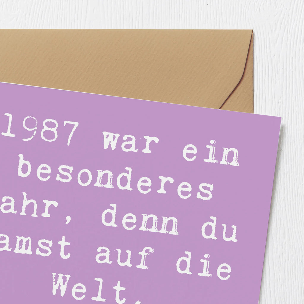 Deluxe Karte Spruch 1987 Geburtstag Karte, Grußkarte, Klappkarte, Einladungskarte, Glückwunschkarte, Hochzeitskarte, Geburtstagskarte, Hochwertige Grußkarte, Hochwertige Klappkarte, Geburtstag, Geburtstagsgeschenk, Geschenk