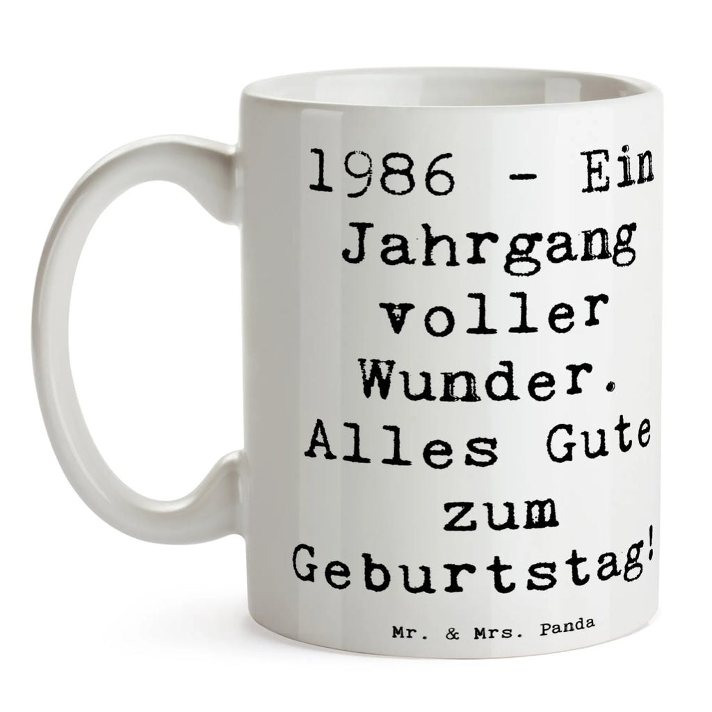 Mug Saying 1986 - Ein Jahrgang voller Wunder. Alles Gute zum Geburtstag! Bürotasse, Porzellantasse, Teetasse, Keramiktasse, Tasse mit Motiven, Tasse mit Zitaten, Kaffeetasse, Geschenktasse, Tasse, Geburtstag, Geburtstagsgeschenk, Geschenk