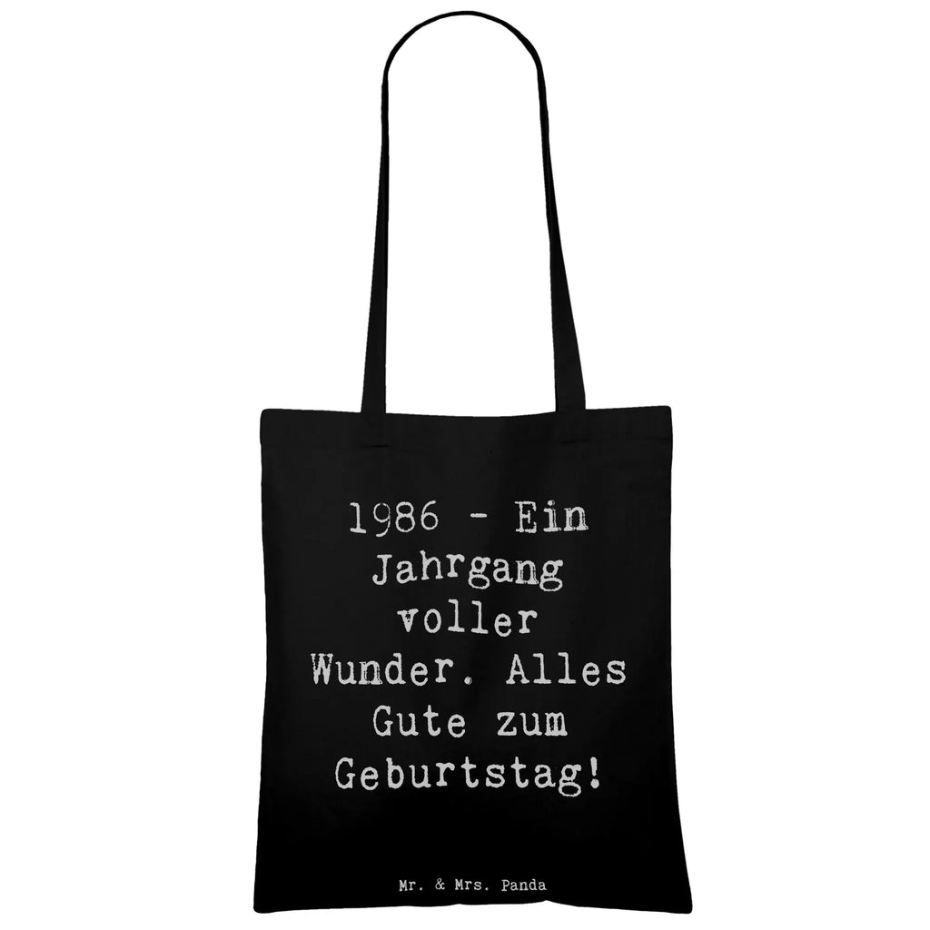 Tote bag Saying 1986 - Ein Jahrgang voller Wunder. Alles Gute zum Geburtstag! Jutetasche, Einkaufstüte, Tasche, Tragetasche, Umhängetasche, Beuteltasche, Beutel, Stoffbeutel, Jutebeutel, Laptoptasche, Strandtasche, Schultertasche, Shopper, Stofftasche, Badetasche, Einkaufstasche, Geburtstag, Geburtstagsgeschenk, Geschenk
