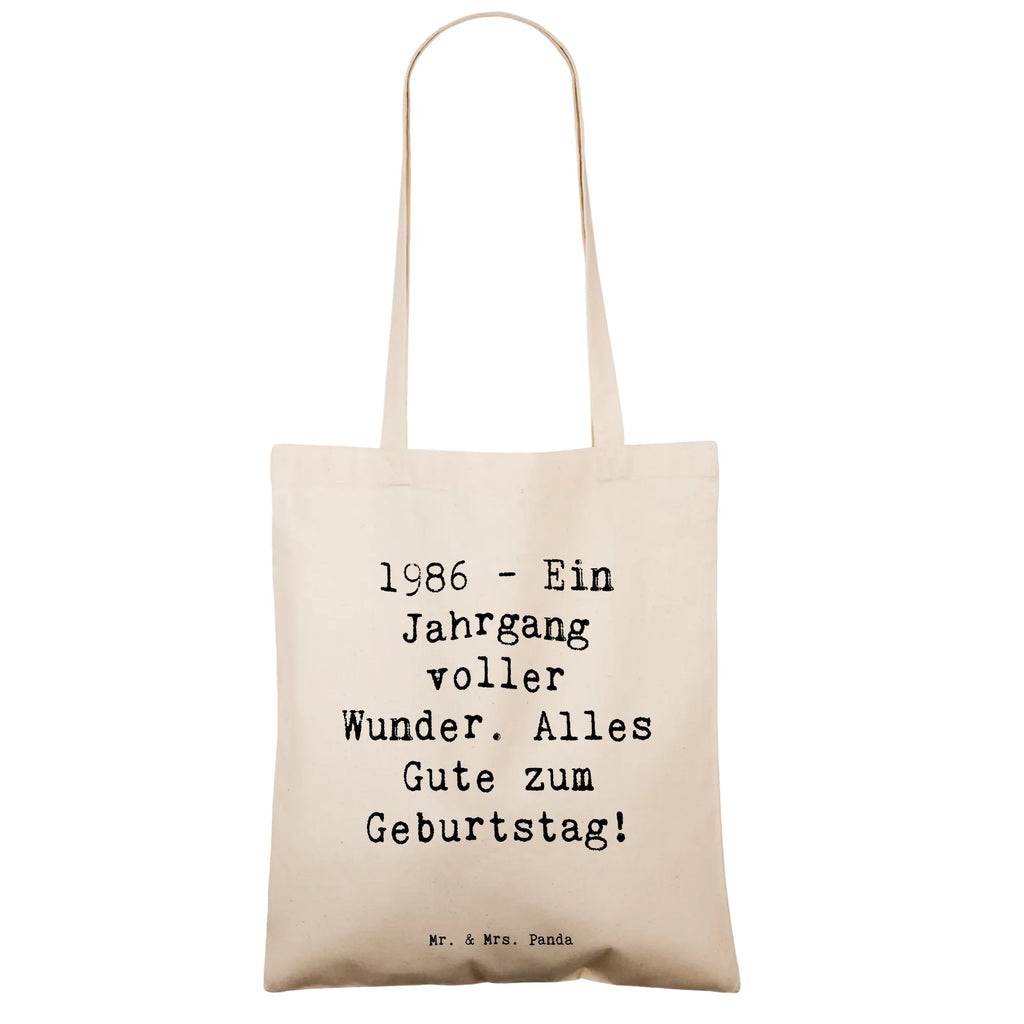 Tote bag Saying 1986 - Ein Jahrgang voller Wunder. Alles Gute zum Geburtstag! Jutetasche, Einkaufstüte, Tasche, Tragetasche, Umhängetasche, Beuteltasche, Beutel, Stoffbeutel, Jutebeutel, Laptoptasche, Strandtasche, Schultertasche, Shopper, Stofftasche, Badetasche, Einkaufstasche, Geburtstag, Geburtstagsgeschenk, Geschenk
