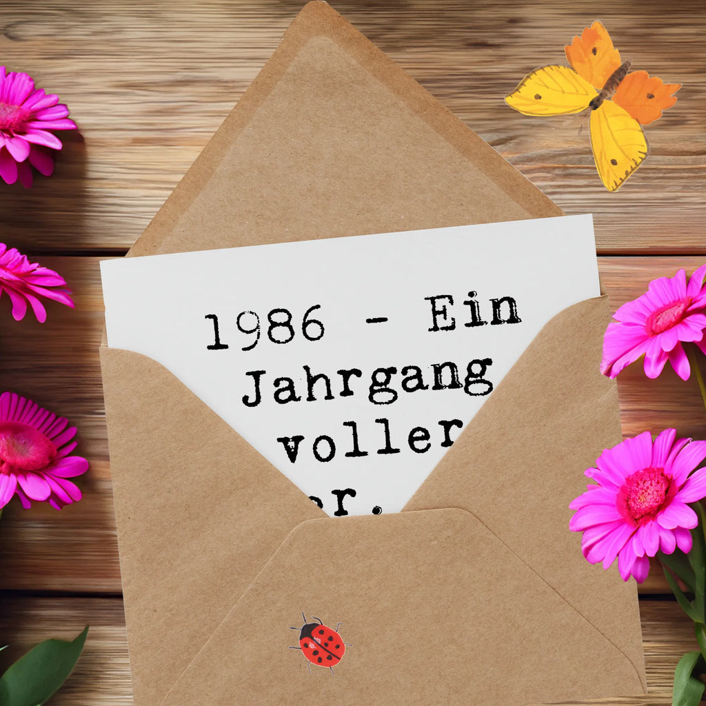 Deluxe Karte Spruch 1986 Geburtstag Wunder Karte, Grußkarte, Klappkarte, Einladungskarte, Glückwunschkarte, Hochzeitskarte, Geburtstagskarte, Hochwertige Grußkarte, Hochwertige Klappkarte, Geburtstag, Geburtstagsgeschenk, Geschenk