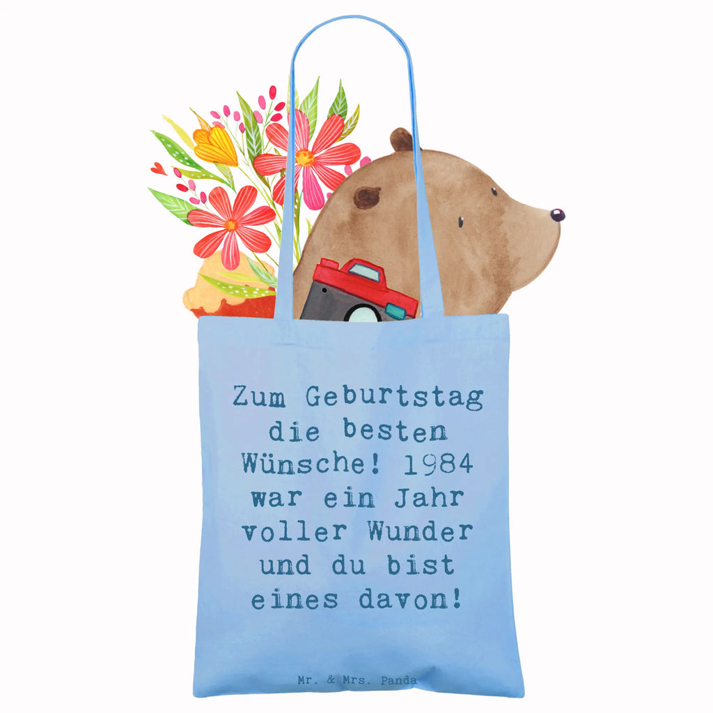 Tote bag Saying Zum Geburtstag die besten Wünsche! 1984 war ein Jahr voller Wunder und du bist eines davon! Tasche, Beuteltasche, Schultertasche, Strandtasche, Stofftasche, Shopper, Einkaufstüte, Beutel, Laptoptasche, Stoffbeutel, Tragetasche, Umhängetasche, Jutetasche, Badetasche, Jutebeutel, Einkaufstasche, Geburtstag, Geburtstagsgeschenk, Geschenk