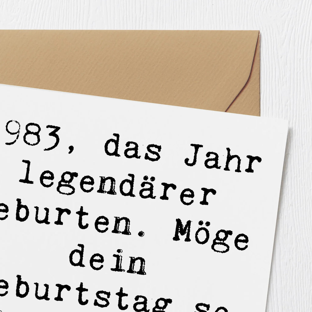 Deluxe Karte Spruch 1983 Geburtstag Karte, Grußkarte, Klappkarte, Einladungskarte, Glückwunschkarte, Hochzeitskarte, Geburtstagskarte, Hochwertige Grußkarte, Hochwertige Klappkarte, Geburtstag, Geburtstagsgeschenk, Geschenk