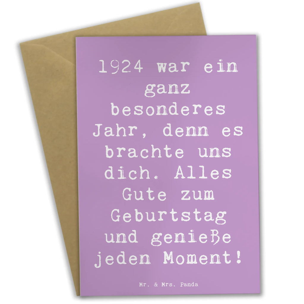 Greetings card Saying 1924 war ein ganz besonderes Jahr, denn es brachte uns dich. Alles Gute zum Geburtstag und genieße jeden Moment! Karte, Ansichtskarten, Klappkarte, Geburtstagskarte, Hochzeitskarte, Grußkarte, Glückwunschkarte, Einladungskarte, Geburtstag, Geburtstagsgeschenk, Geschenk