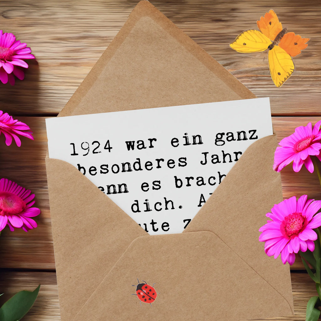 Deluxe Karte Spruch 1924 Geburtstag Hochwertige Grußkarte, Karte, Geburtstagskarte, Grußkarte, Hochwertige Klappkarte, Glückwunschkarte, Hochzeitskarte, Einladungskarte, Klappkarte, Geburtstag, Geburtstagsgeschenk, Geschenk