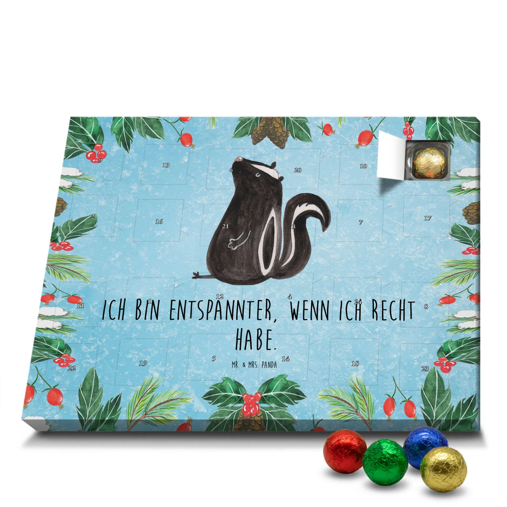 Chocolate advent calendar skunk Sit stinky, law, know-it-all, wild animal, predator