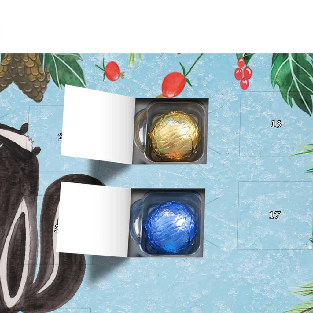 Chocolate advent calendar skunk Sit stinky, law, know-it-all, wild animal, predator