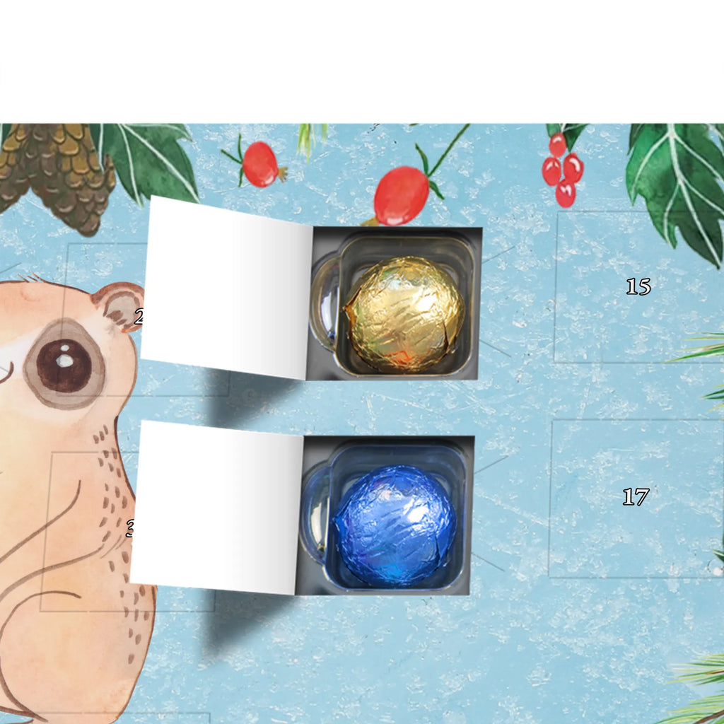 Chocolate advent calendar Slow loris Happy gift ideas, gifts, small animals, good mood, cute, funny sayings, cute animal motives, hand drawn, special gifts, card, animal lover