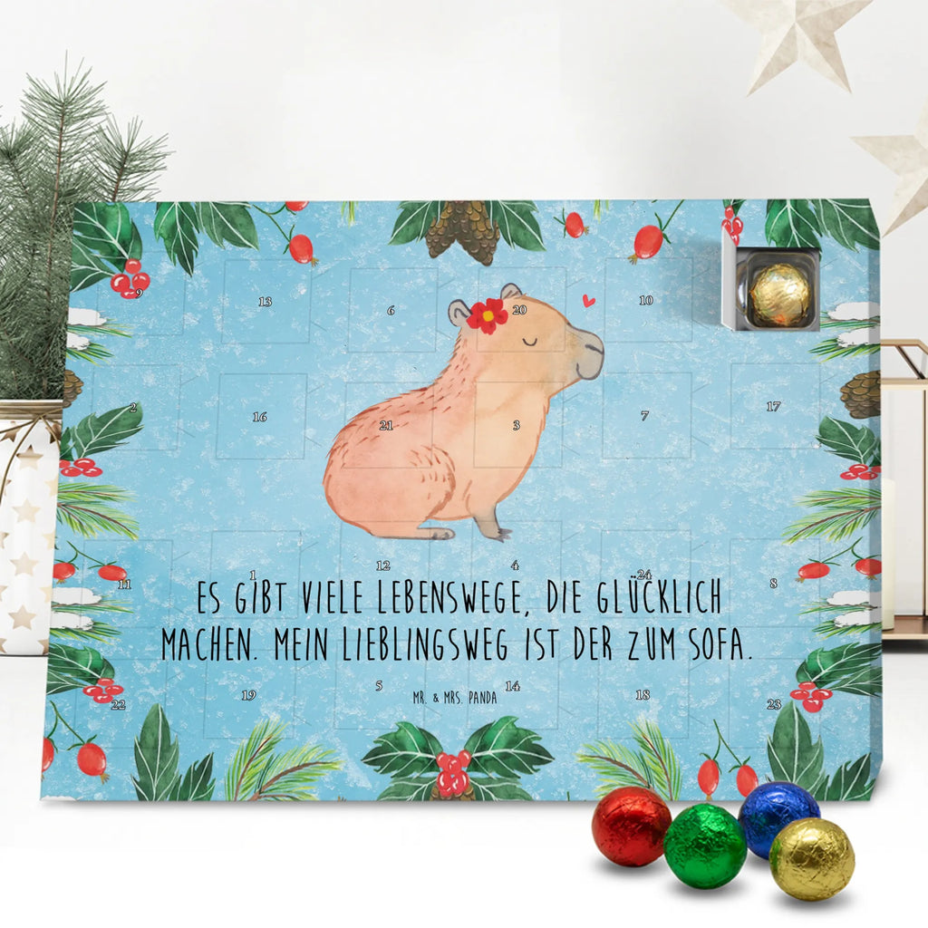 Chocolate advent calendar Capybara flower card, gift ideas, gifts, animal lover, special gifts, cute animal motives, hand drawn, small animals, good mood, cute, funny sayings