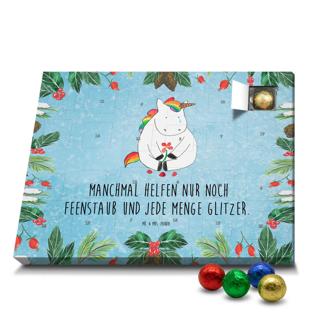 Chocolate advent calendar unicorn Sad friends, Friendship, consoling, grief, greeting card, flower
