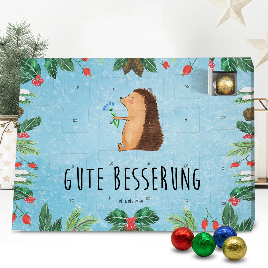 Chocolate advent calendar Hedgehog Flower gift ideas, gifts, small animals, good mood, cute, funny sayings, cute animal motives, hand drawn, special gifts, card, animal lover, hospital, illness, get well soon, recovery wishes, sick, visit