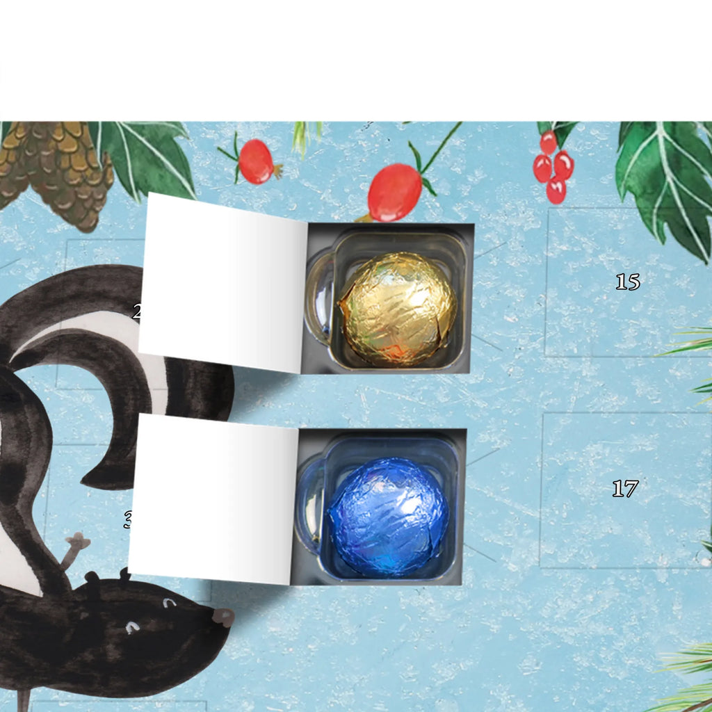 Chocolate advent calendar skunk handstand child, stink, playful, playground, wild animal, predator