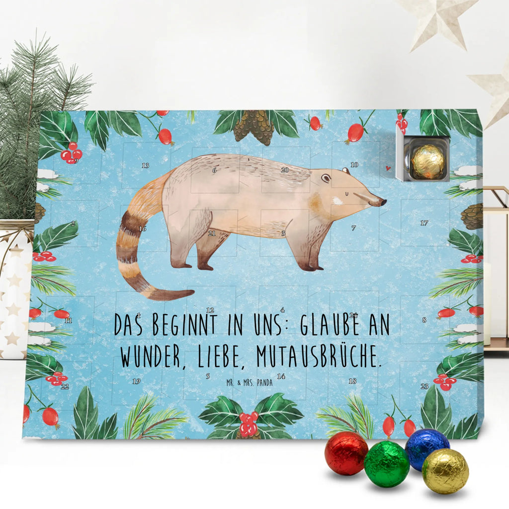 Chocolate advent calendar Coati gift ideas, gifts, small animals, good mood, cute, funny sayings, cute animal motives, hand drawn, special gifts, card, animal lover, Nose bear, trunk bear