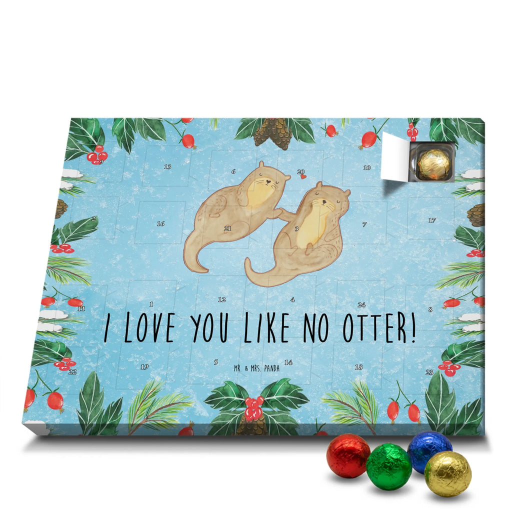 Chocolate advent calendar otter holding hands mammal, predator, gifts for people in love, gift ideas for animal lovers, animal, aquatic animal, marten, otter gifts, water mammal, water, water animal, sea otter, animal lover, European otter, baby otter, Otter Sea Otter Lake Otter