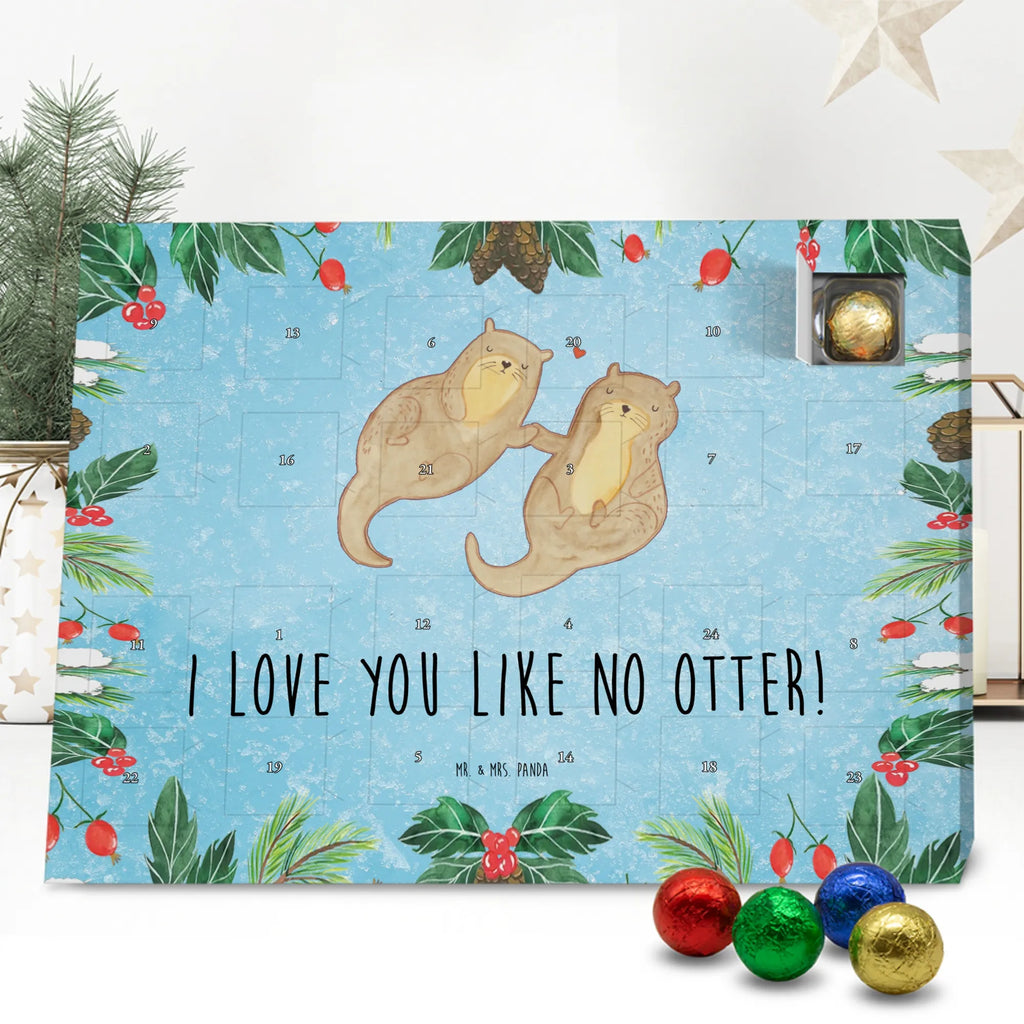 Chocolate advent calendar otter holding hands mammal, predator, gifts for people in love, gift ideas for animal lovers, animal, aquatic animal, marten, otter gifts, water mammal, water, water animal, sea otter, animal lover, European otter, baby otter, Otter Sea Otter Lake Otter