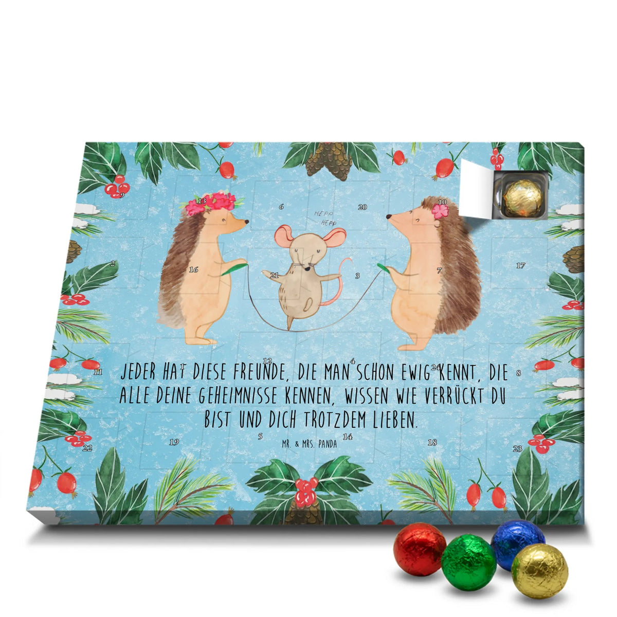 Schoko Adventskalender Igel Seilhüpfen