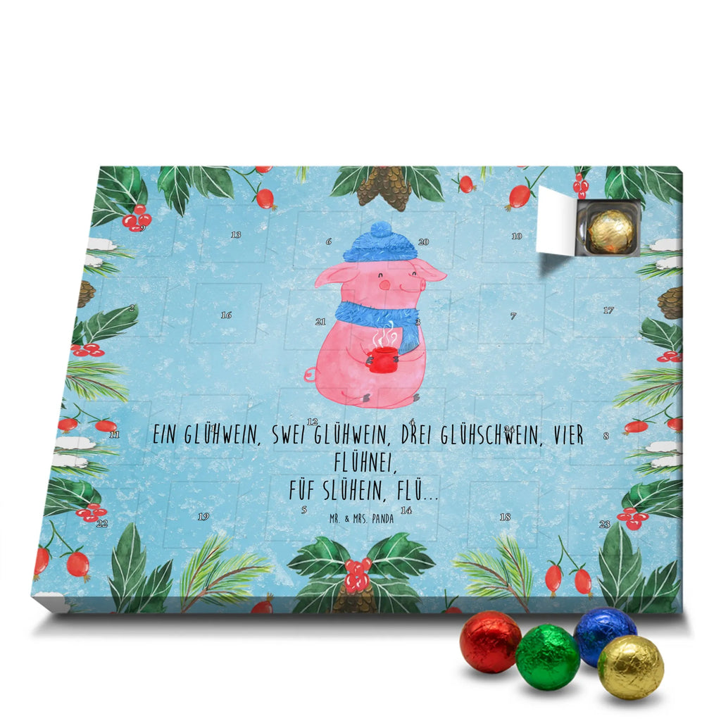 Chocolate advent calendar piggy Mulled wine Christmas time, snow, mulled wine, drunk, Christmas market, saying