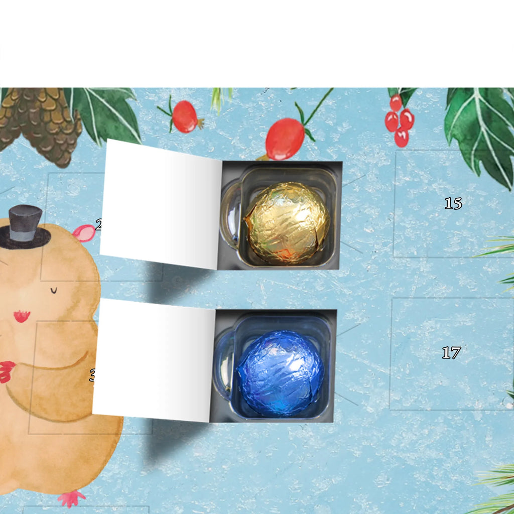 Chocolate advent calendar hamster cap gift ideas, gifts, small animals, good mood, cute, funny sayings, cute animal motives, hand drawn, special gifts, card, animal lover, top hat, dwarf hamster, magician, wizard, hat