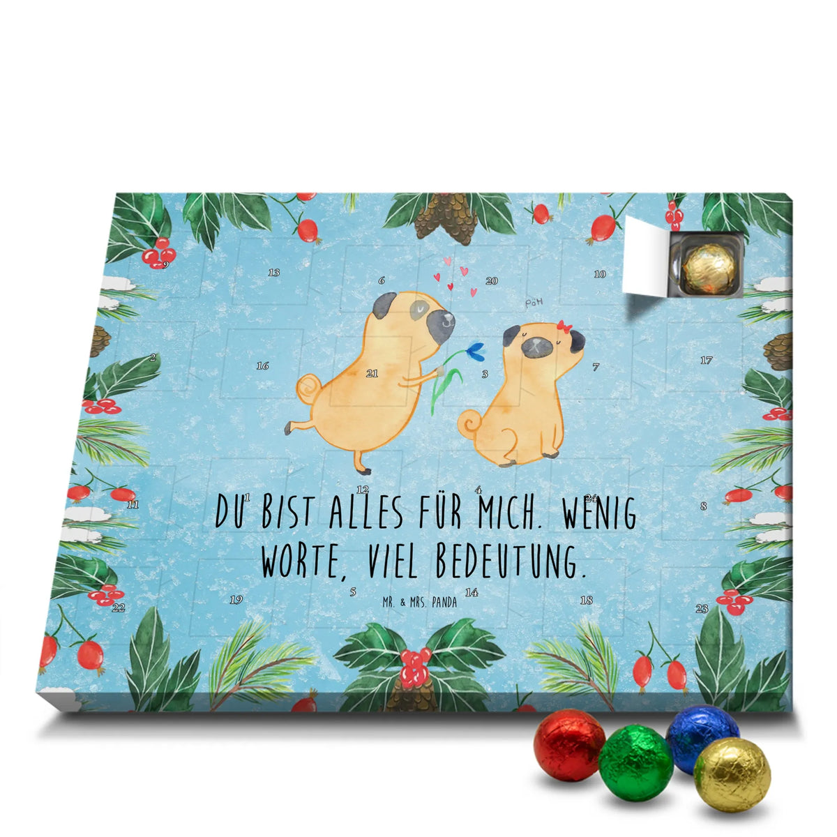 Schoko Adventskalender Mops Verliebt