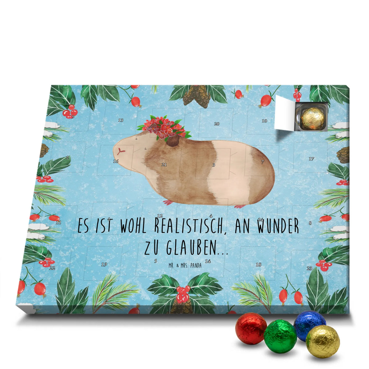 Chocolate advent calendar Guinea pig wisdom animal lover, gift ideas, small animals, hand drawn, special gifts, good mood, funny sayings, cute, cute animal motives, card, gifts, wonderland, flower child, reality, guinea pig, wonder, wisdom, saying
