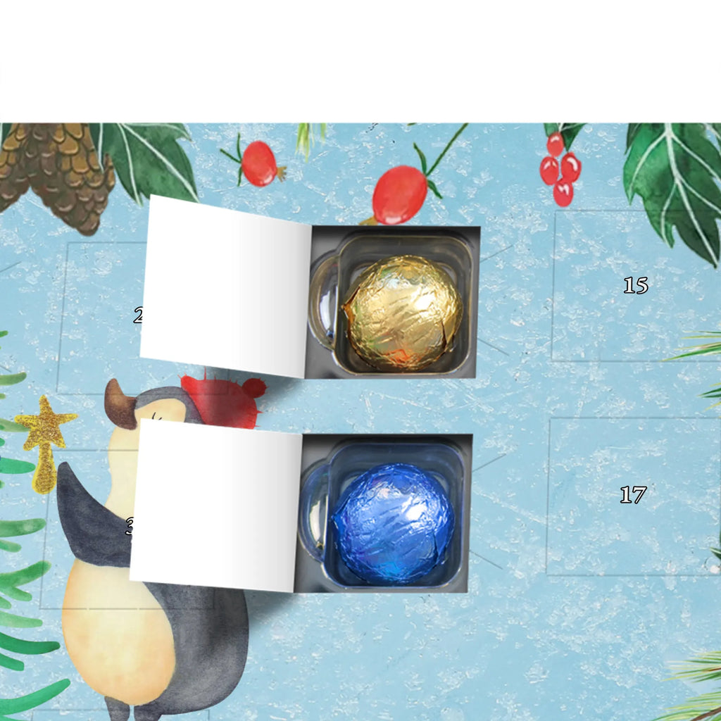 Chocolate advent calendar penguin Christmas tree Christmas time, snow