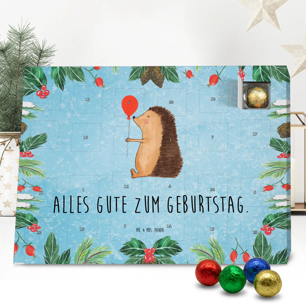 Chocolate advent calendar Hedgehog balloon gift ideas, gifts, small animals, good mood, cute, funny sayings, cute animal motives, hand drawn, special gifts, card, animal lover, Birthday, Balloon, Birthday Child