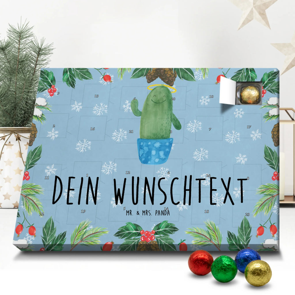 Personalisierter Schoko Adventskalender Kaktus Heilig Personalisierter Adventskalender, Adventskalender mit Namen, Kakteen, Kaktus, Heiligenschein, Familie, Kind, Schwestern, Frech, Schwester, Eltern, Freundin, Bruder, Lustig