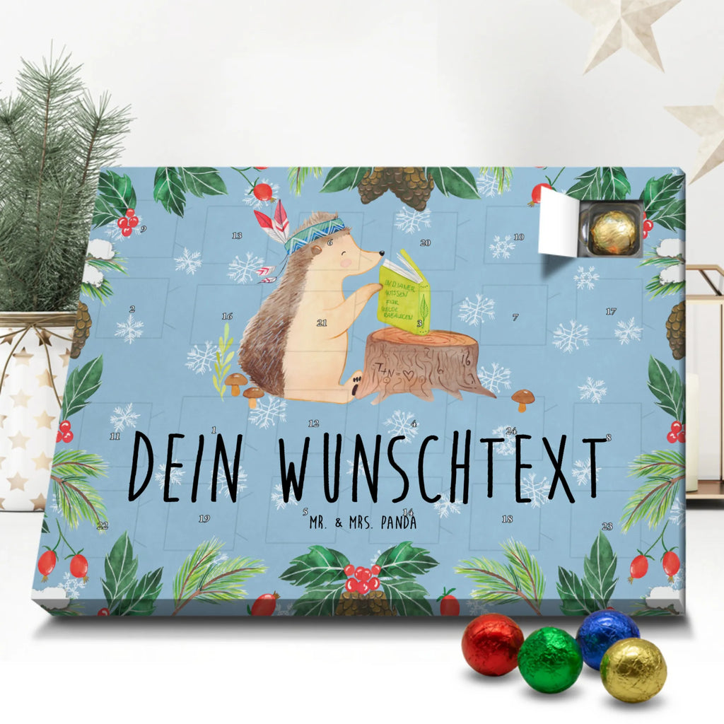 Adventskalender mit Namen Igel Federschmuck Adventskalender mit Namen, Personalisierter Adventskalender, Tiere, Waldtiere, Igel, Indianer, Abenteuer, Lagerfeuer, Camping